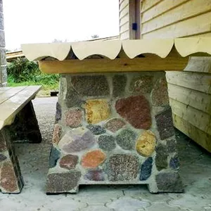 Комплект тумб для уличного стола с двумя скамейками